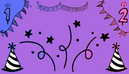 Birthday Seamless Icon Background