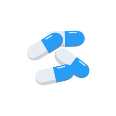 Medical pill icon. Vector illustration.