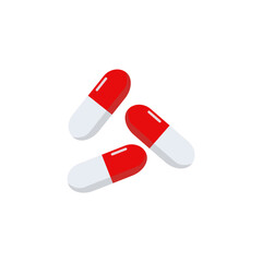 Medical pill icon. Vector illustration.