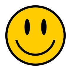 Smiley icon. Smiley face flat icon. Yellow smile symbol