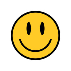 Smiley icon. Smiley face flat icon. Yellow smile symbol