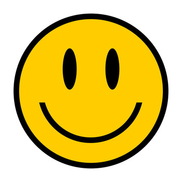 Smiley icon. Smiley face flat icon. Yellow smile symbol