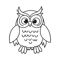 A vector illustration of a happy owl with its head hidden in its wing. 