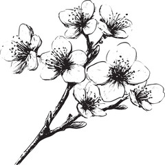 Cherry blossom hand drawn sketch vector