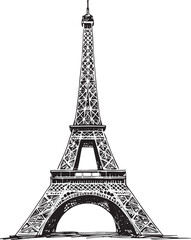 Eiffel Tower hand drawn sketch style vector © Sean