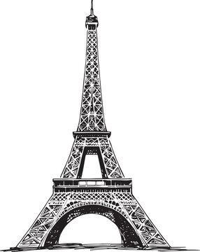 Eiffel Tower hand drawn sketch style vector