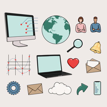 Social Media and Business Icon Set