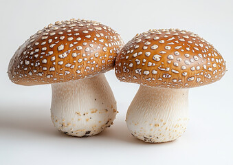 Obraz premium Frozen edible mushroom. Bay Bolete. White solid background.