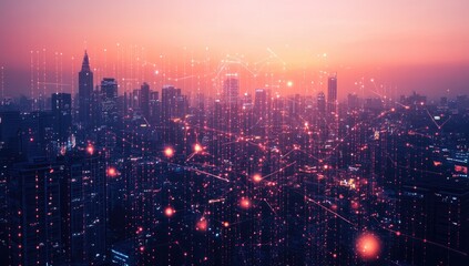 Futuristic cityscape network