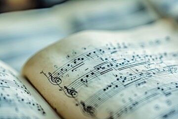 Vintage sheet music close-up