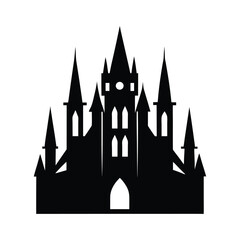 A gothic architecture silhouette vector art illustration