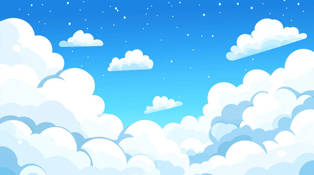 seamless pattern with clouds in blue sky