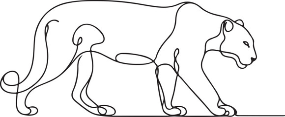 Panther Line Drawing