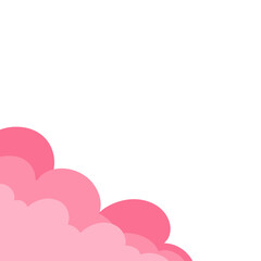 Pink clouds border frame. Vector illustration.