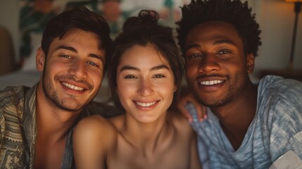 Fototapeta premium Joyful Group Portrait of Diverse Friends with Smiling Faces