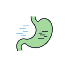 Gastric Illustration: A meticulously designed illustration of a healthy stomach, showcasing its internal structure and function, representing the essence of digestive health in vibrant colors.