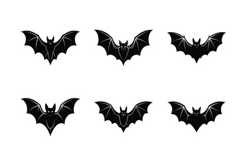 bat flight vector art silhouette
