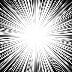 Fototapeta premium Radial speed lines. The effect of rapid movement or explosion. Manga speed frame.