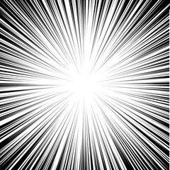 Radial speed lines. The effect of rapid movement or explosion. Manga speed frame.