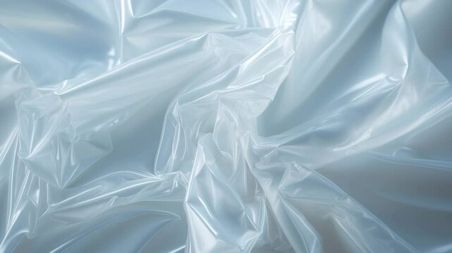 Translucent plastic film abstract texture showcasing creases and folds. Ideal for backgrounds.