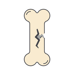 Fractured Bone: An illustration of a fractured bone, featuring a realistic depiction of the human skeletal structure, highlighting the fragility of the bones, and the significance of healthcare.