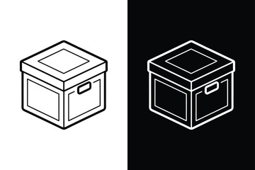 Storage box  icon vector on White Background ,Vector Art Illustration on white background.