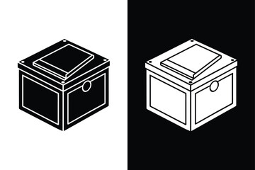 Storage box  icon vector on White Background ,Vector Art Illustration on white background.