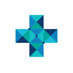 Geometric Cross: A meticulously crafted geometric cross. It's an image that evokes notions of wellness and symbolizes elements associated with healthcare.