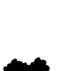Flat Style Bush Silhouette