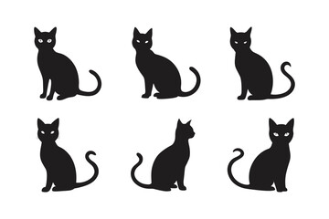 black cat vector art silhouette
