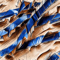 Blue Brown Seamless Pattern Background Texture