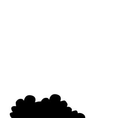 Flat Style Bush Silhouette