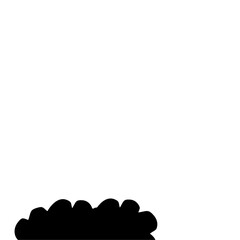 Flat Style Bush Silhouette