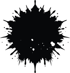 grunge ink illustration silhouette vector