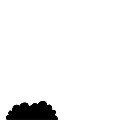 Flat Style Bush Silhouette