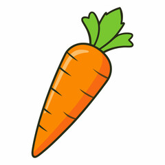 A vibrant, cheerful carrot, a healthy and delicious treat, illustrated with bold outlines and bright orange tones.