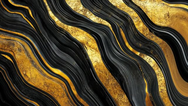 Black and Gold Wall Close-Up
