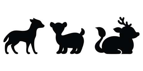 vector silhouettes of animals