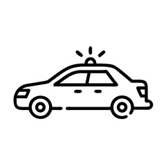 Police Car Icon for Law Enforcement and Security Themes