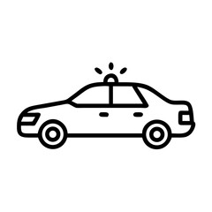 Police Car Icon for Law Enforcement and Security Themes
