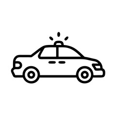 Police Car Icon for Law Enforcement and Security Themes