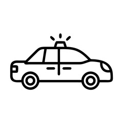 Police Car Icon for Law Enforcement and Security Themes
