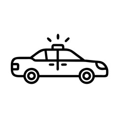 Police Car Icon for Law Enforcement and Security Themes