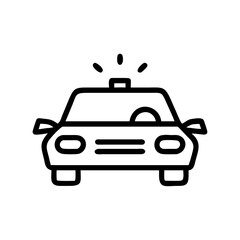 Police Car Icon for Law Enforcement and Security Themes