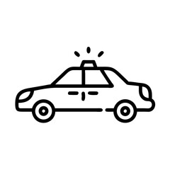 Police Car Icon for Law Enforcement and Security Themes