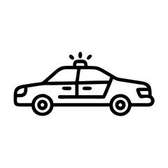 Police Car Icon for Law Enforcement and Security Themes