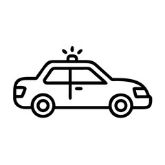 Fototapeta premium Police Car Icon for Law Enforcement and Security Themes