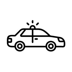 Police Car Icon for Law Enforcement and Security Themes