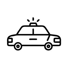 Police Car Icon for Law Enforcement and Security Themes