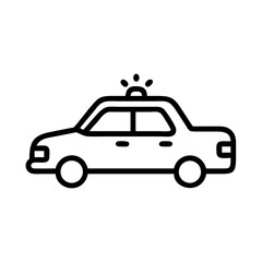 Police Car Icon for Law Enforcement and Security Themes